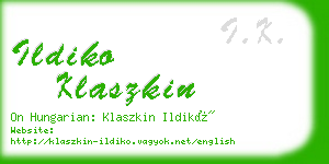 ildiko klaszkin business card